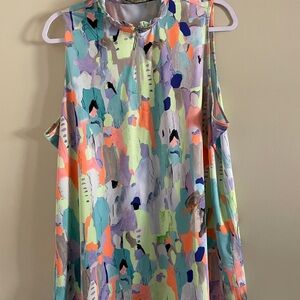 Jamie Sadock Multicolor Abstract Print Sleeveless Tank Top